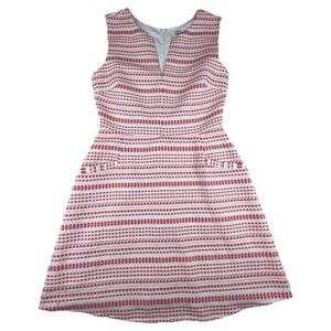 Cupcakes‎ And Cashmere Pink/white Texured Stripe Sleeveless Mini Dress Size 4